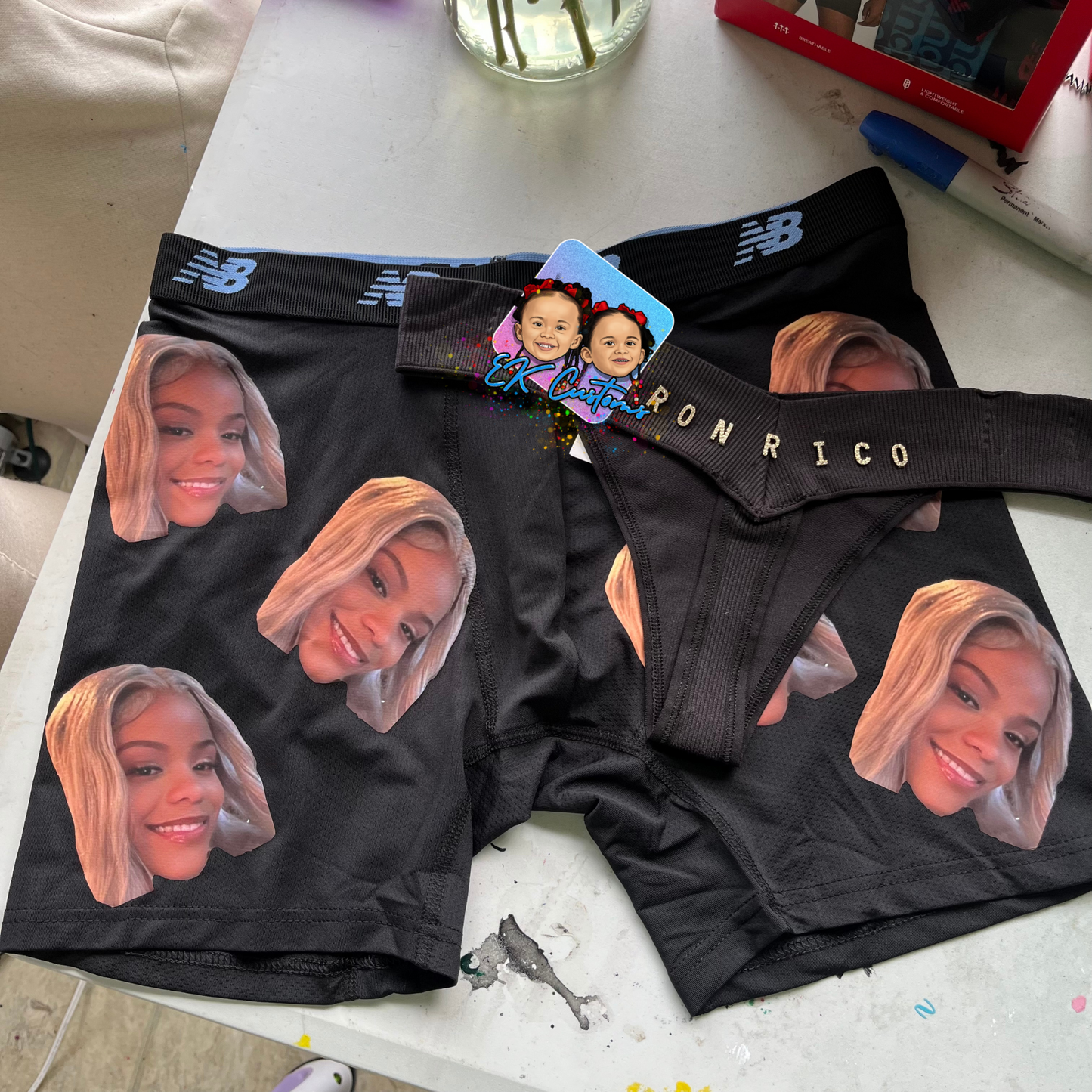 Face Boxers & Bling Thongs